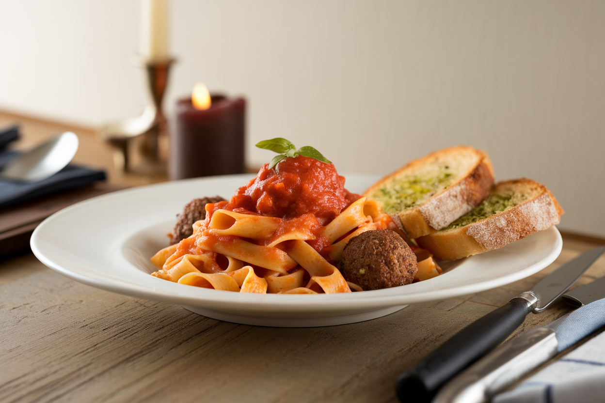 Le plat de pâtes, colonne vertébrale du repas: la logique
