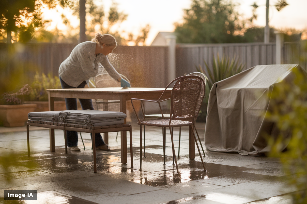 Mobilier de jardin: le geste de fin août qui évite l'humidité et les dégâts pendant l'hiver Mobilier de jardin: le geste de fin août qui évite l'humidité et les dégâts pendant l'hiver