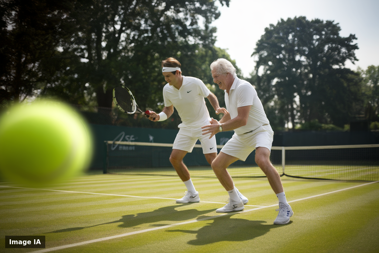 2 légendes, 1 tenue blanche intégrale, Federer retrouve le gazon, l'échange avec McEnroe surprend