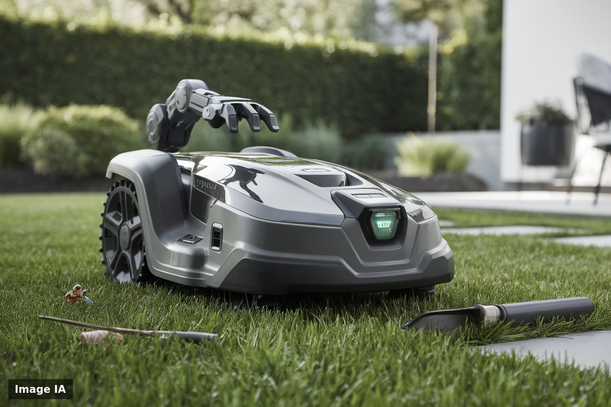 2 fonctions, 1 bras robotique, ce robot tondeuse MOVA ramasse les objets, son autre atout est inattendu 2 fonctions, 1 bras robotique, ce robot tondeuse MOVA ramasse les objets, son autre atout est inattendu